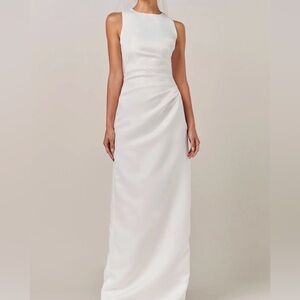 Elegant White Satin Dress